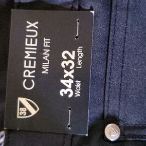 Cremieux Straight-Fit Twill 5-Pocket Milan Pants:Dark Navy 34x32